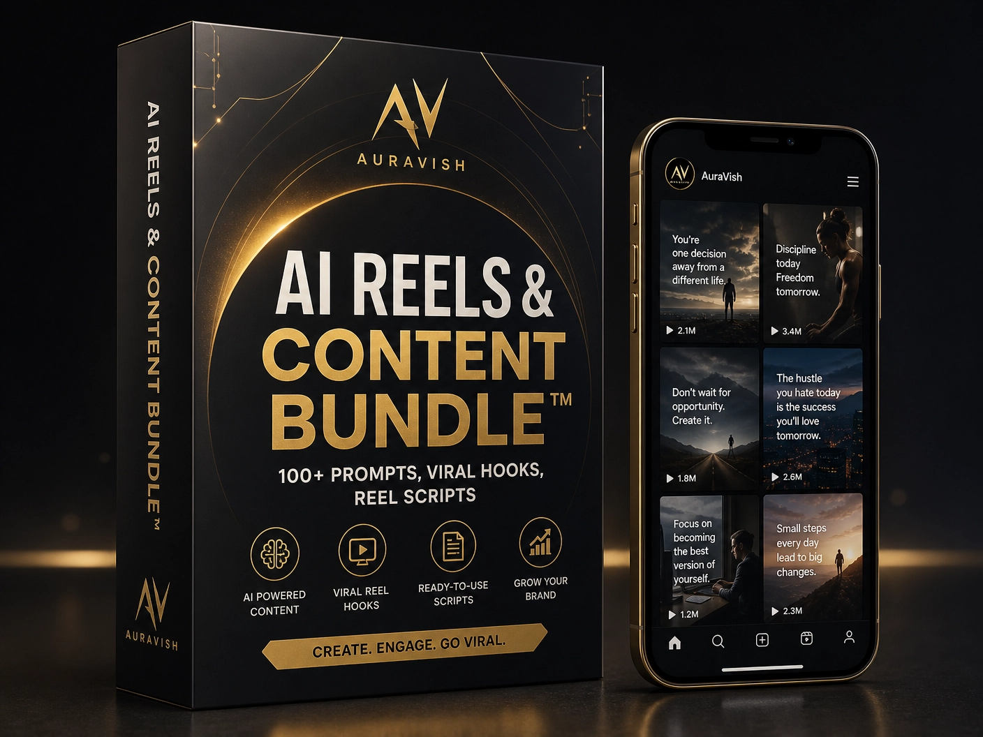 AI Reels & Content Bundle™ — 100+ ChatGPT Prompts, Viral Hooks & Reel Scripts
